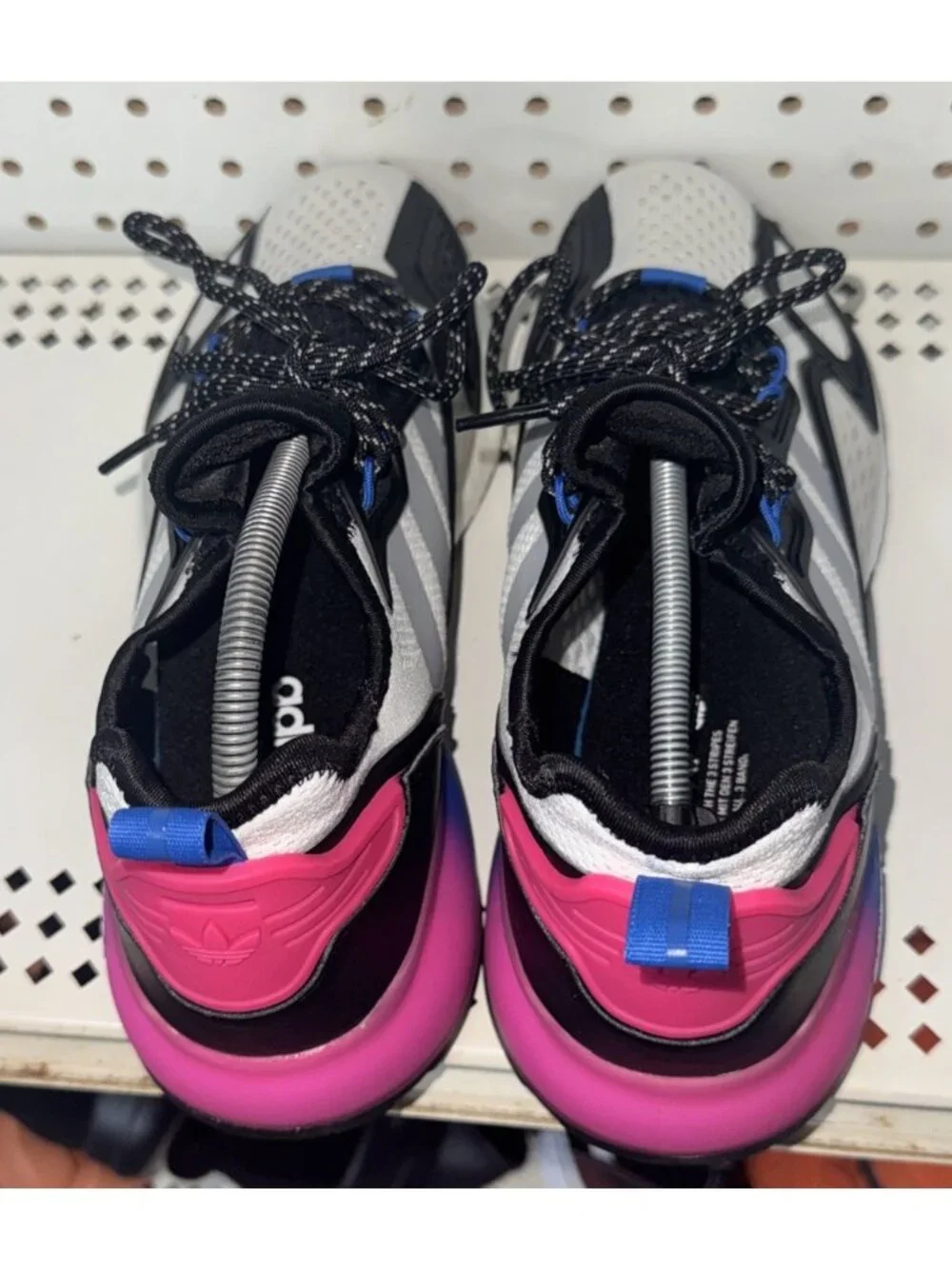 Adidas ZX 2K Boost Mens Athletic Shoes Sneakers Size 10 White Purple Pink Blue